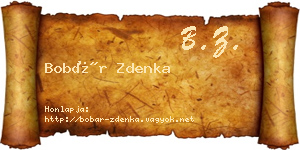 Bobár Zdenka névjegykártya
